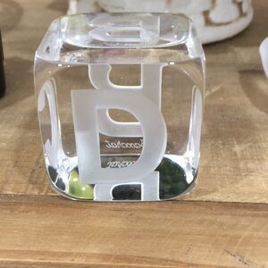 Baccarat France Crystal Square Baby Letter Dice Alphabet Block Paperweights